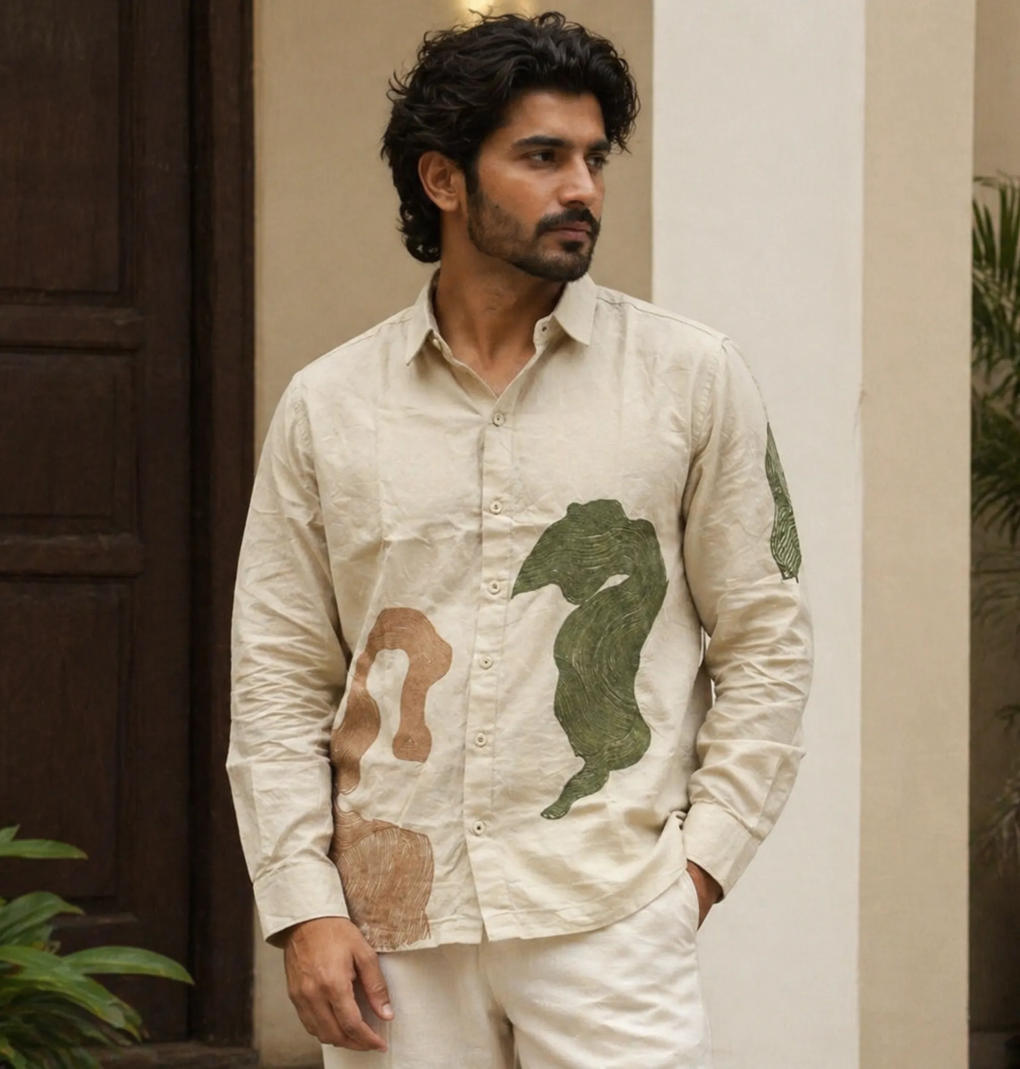 Organic Shapes Shirt · Cream